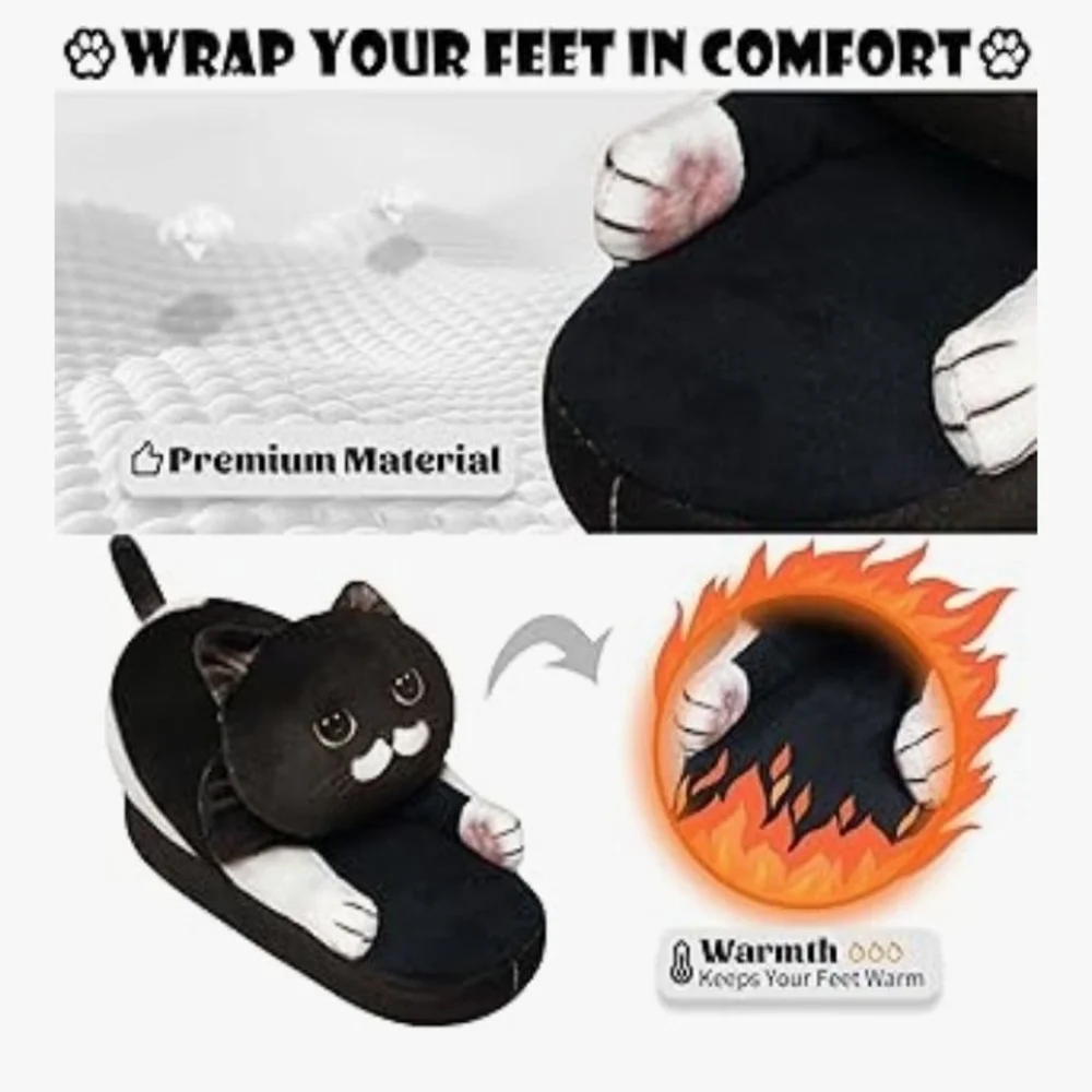 Amazon Black Cat Kids Slippers